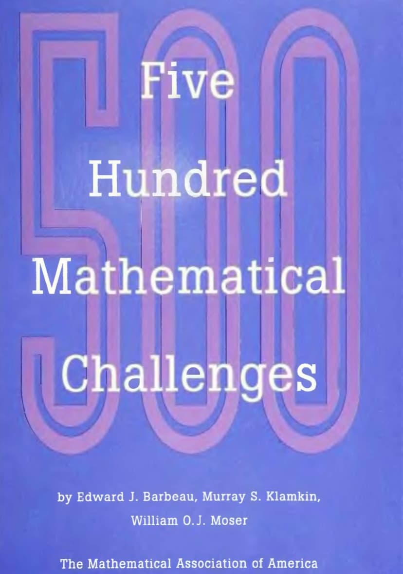 Five Hundred Mathematical Challenges